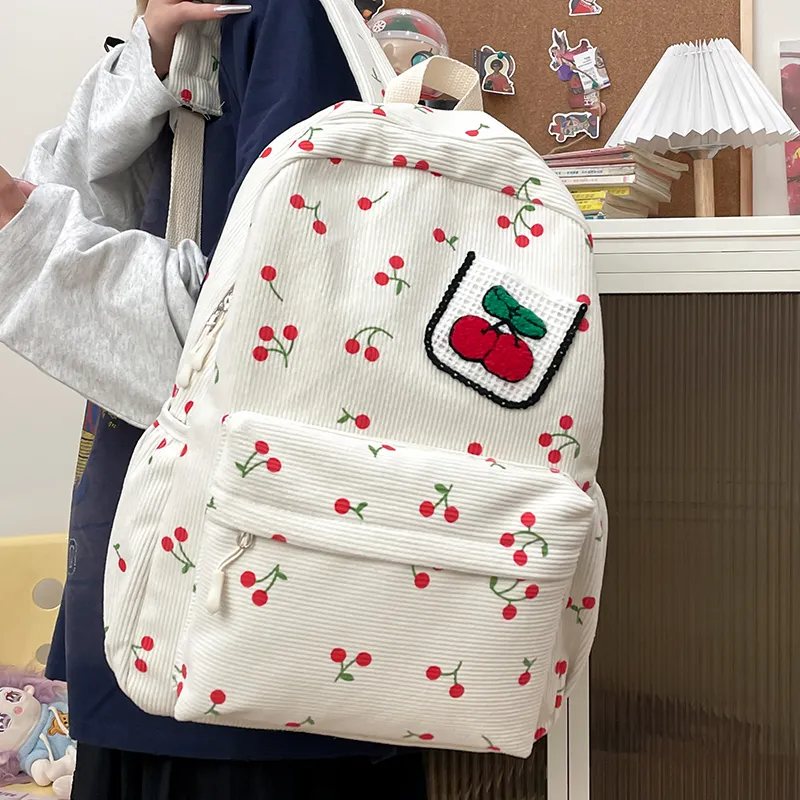 Debecca Canvas Canvas Bag Backpack Regular Women's White/Pink/Black-1
