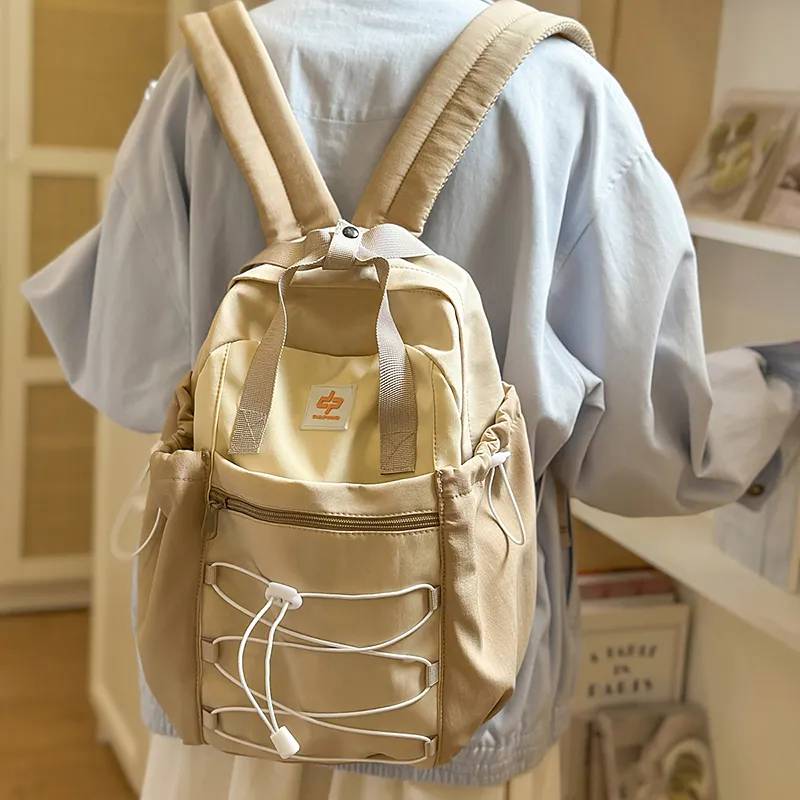 Debecca Nylon Backpack Unisex White Blue/Khaki-7
