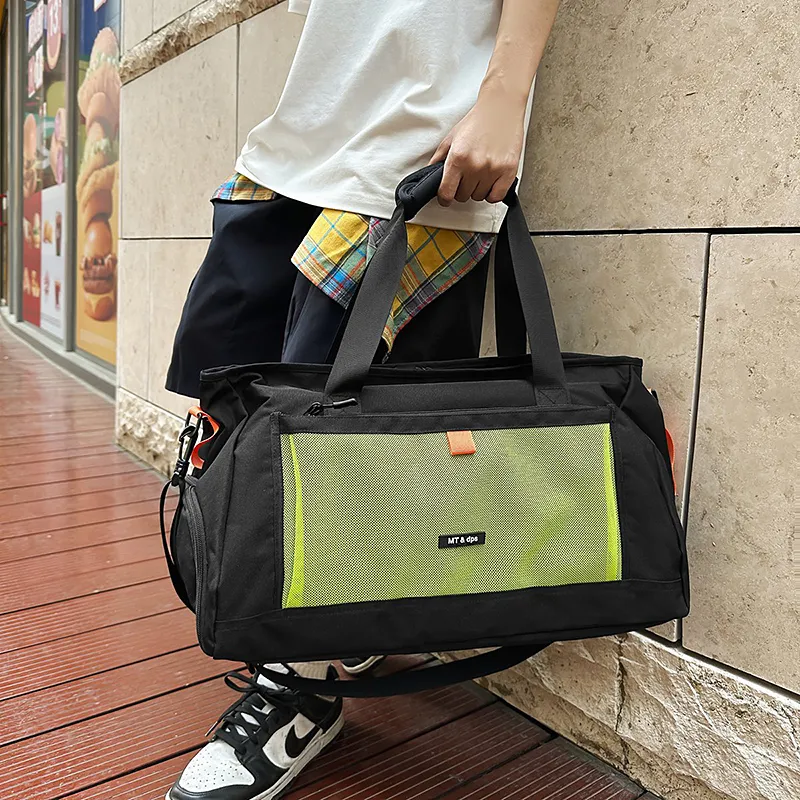 Debecca Nylon Travel Bag Unisex Gray/Black-7