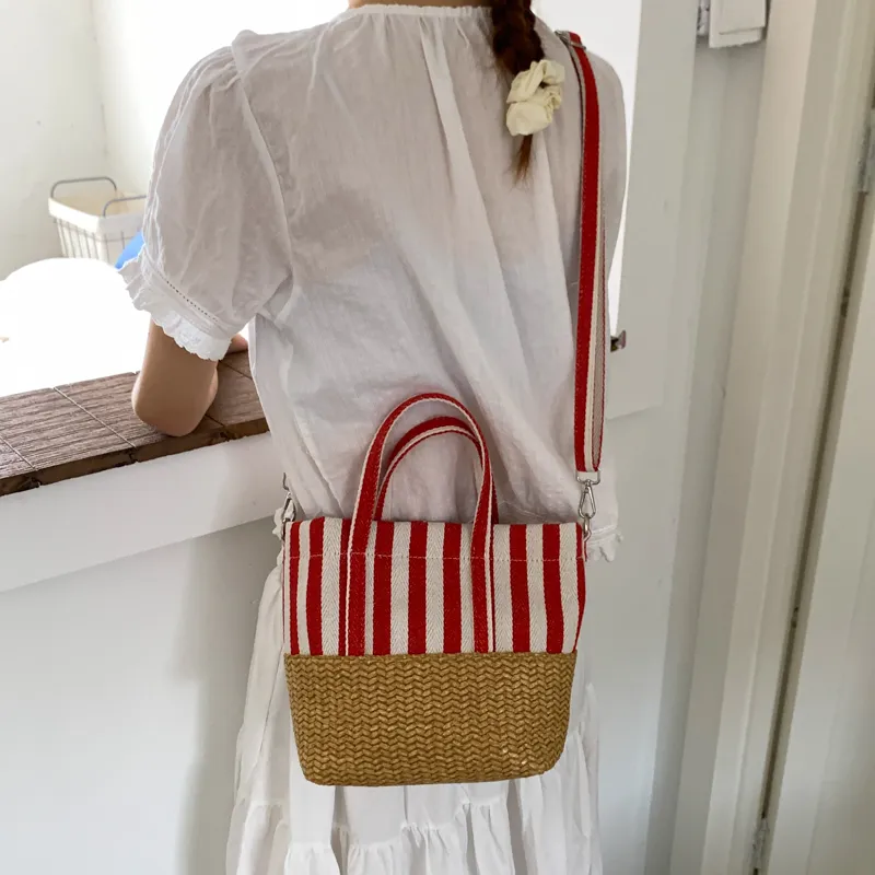 Debecca Canvas Handbag Regular Women's Blue/Red-9