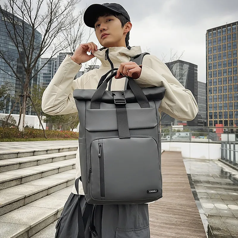 Debecca Laminated Oxford Cloth Backpack Unisex Multicolor-10