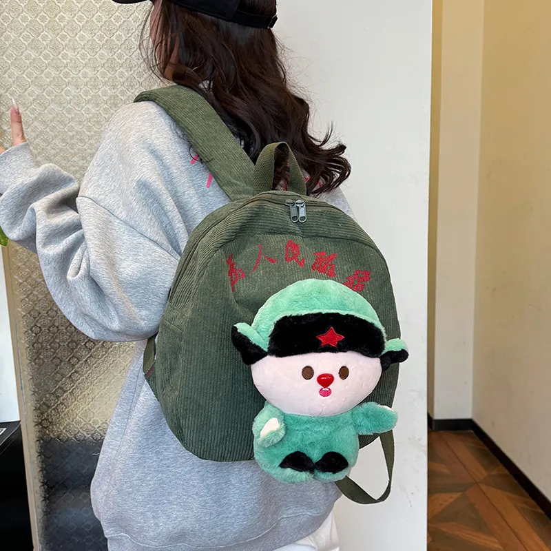 Debecca Strips Backpack Regular Unisex Green-3