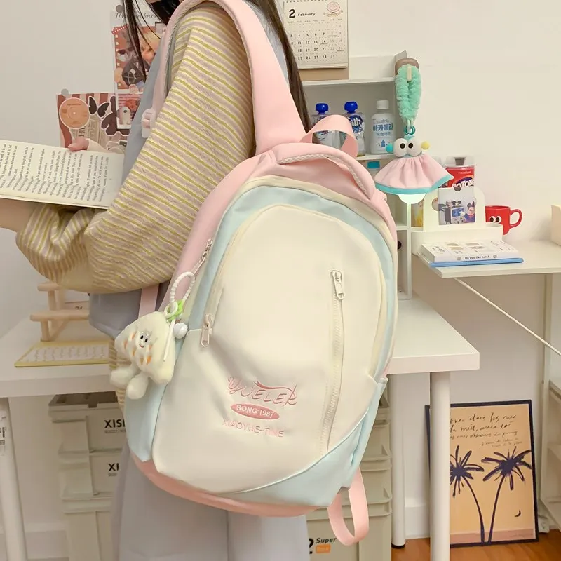 Debecca Composite Cloth Backpack Large Size Unisex Multicolor-2