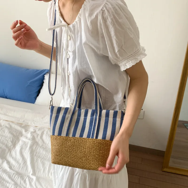 Debecca Canvas Handbag Regular Women's Blue/Red-2