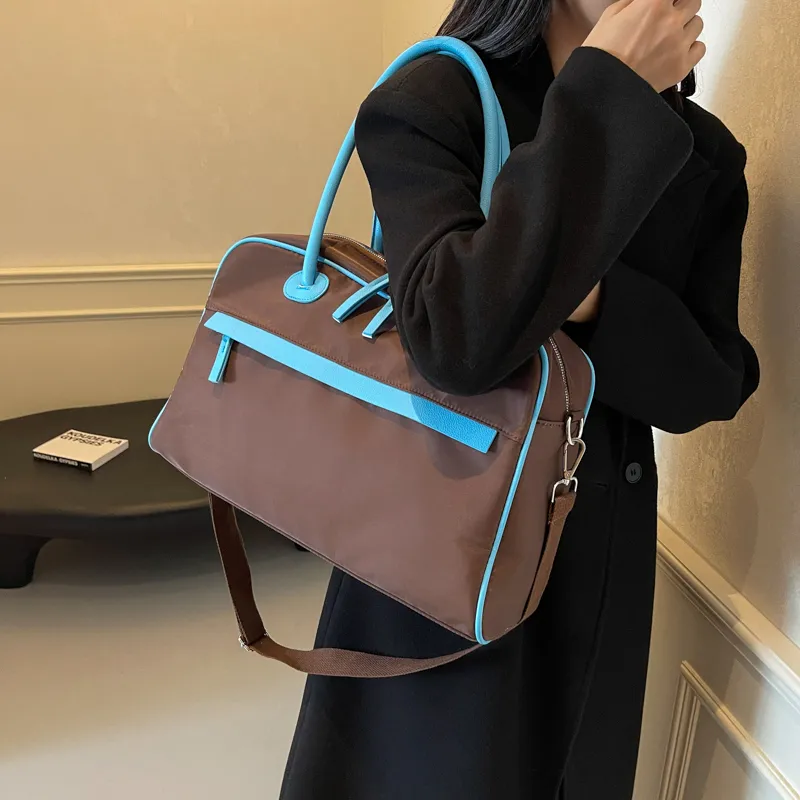 Debecca Nylon Handbag, Crossbody Bag Large Size Unisex Multicolor-2