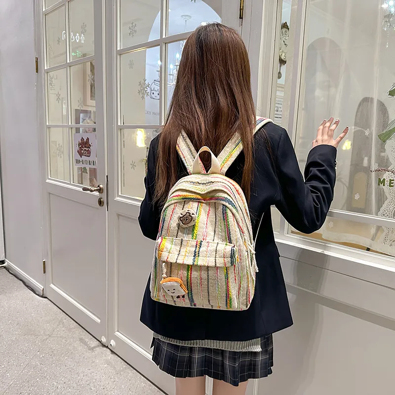 Debecca Woolen Backpack Regular Women's Multicolor-3