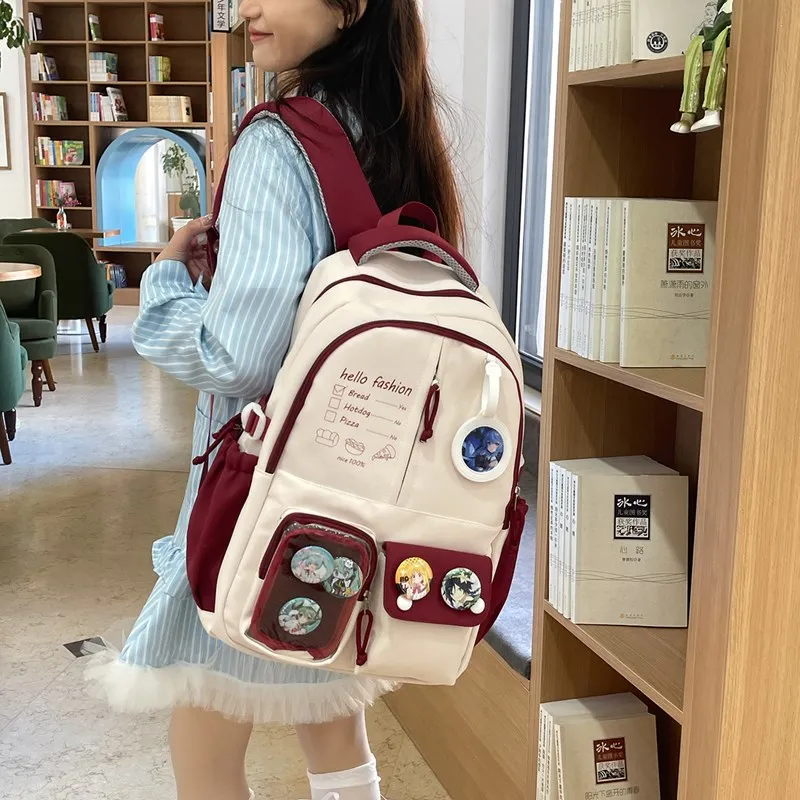 Debecca Composite Cloth Backpack Large Size Unisex Multicolor-2