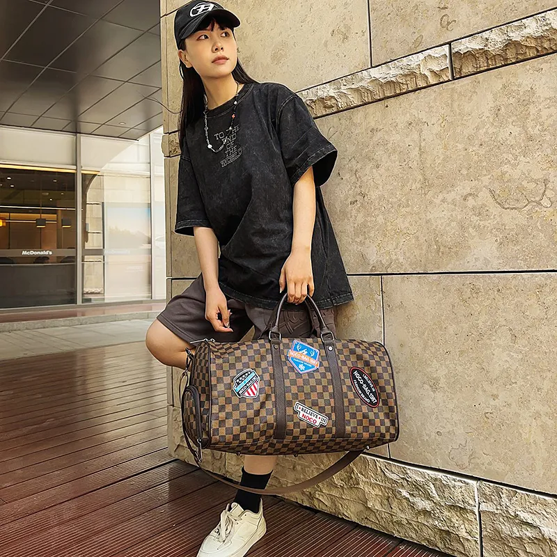 Debecca PU Travel Bag Unisex Black/Brown-8