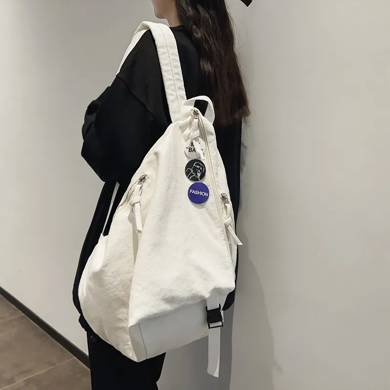 Debecca Canvas Canvas Bag Backpack Large Size Unisex Multicolor-12