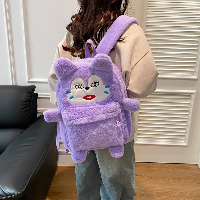 Debecca Plush Backpack Regular Women's Purple-3