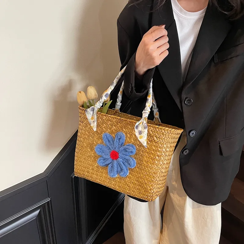Debecca Straw Woven Handbag Women's Multicolor-6