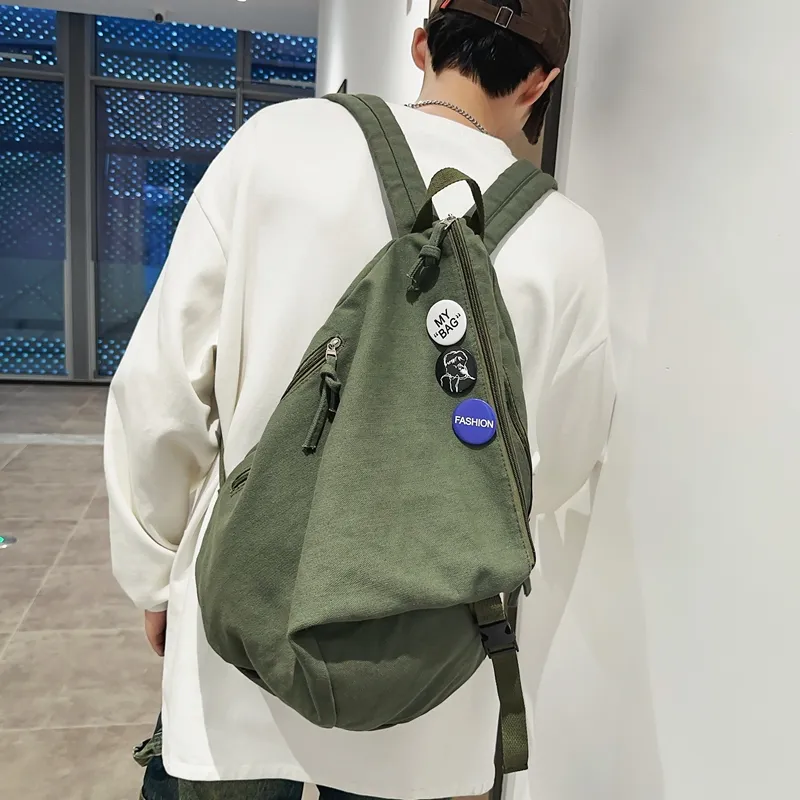 Debecca Canvas Canvas Bag Backpack Large Size Unisex Multicolor-5