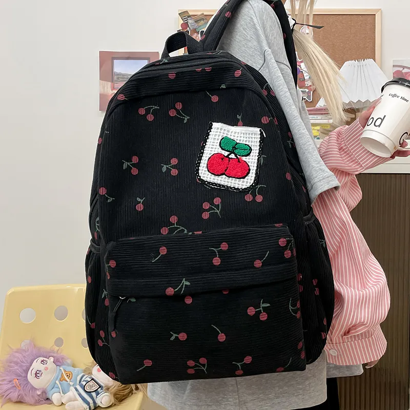Debecca Canvas Canvas Bag Backpack Regular Women's White/Pink/Black-8