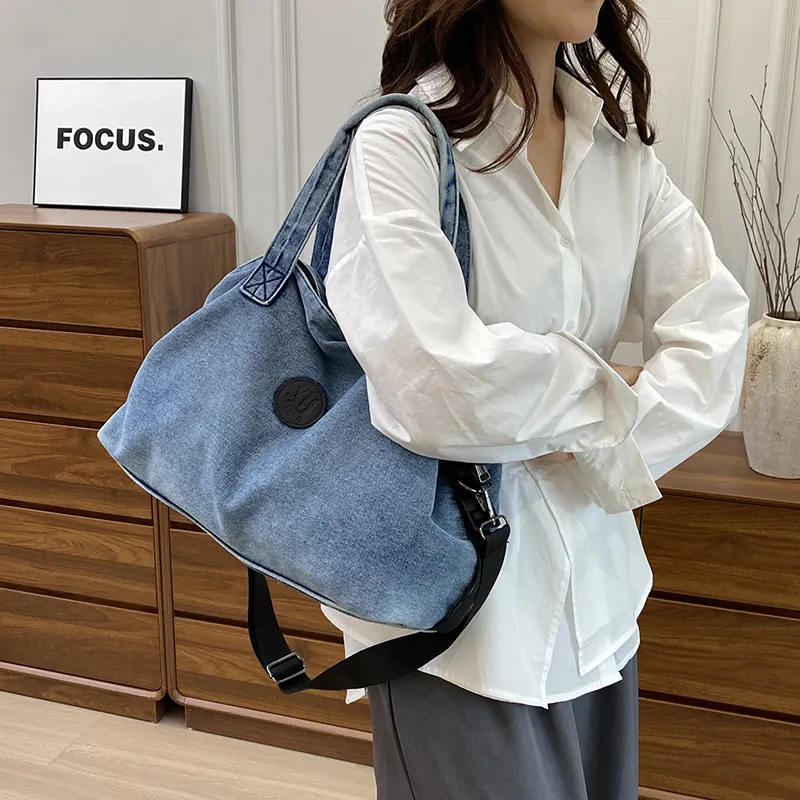 Debecca Denim One Shoulder Handbag Women's Blue/Black-2