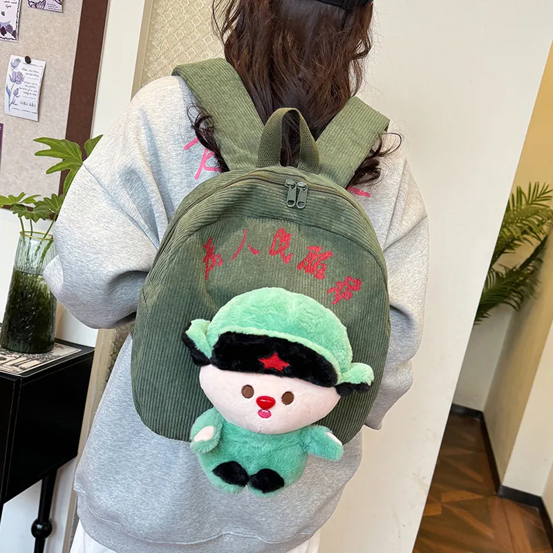 Debecca Strips Backpack Regular Unisex Green-2