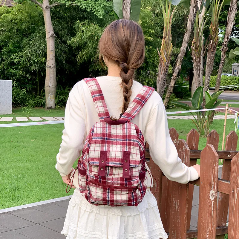 Debecca Woolen Backpack Unisex Green/Red/Khaki/Blue-7