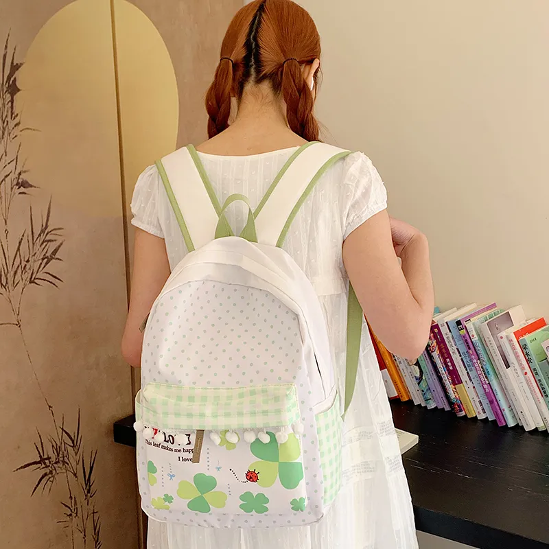Debecca Nylon Fabric Backpack Women's Green-4