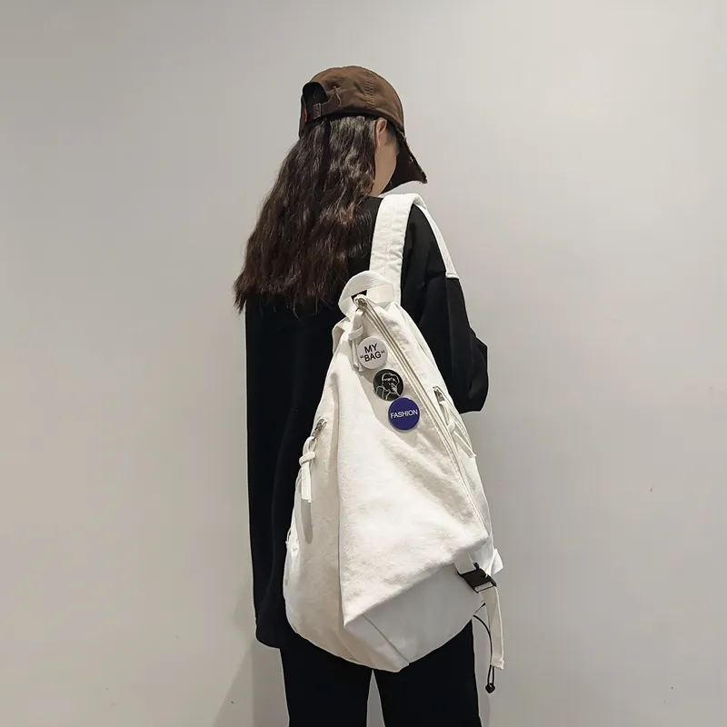 Debecca Canvas Canvas Bag Backpack Large Size Unisex Multicolor-10