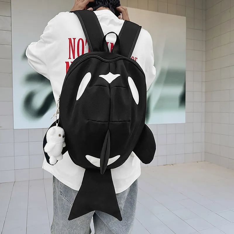Debecca Nylon Backpack Unisex Gray/Black-6