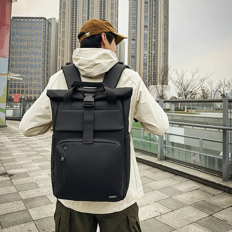 Debecca Laminated Oxford Cloth Backpack Unisex Multicolor-1