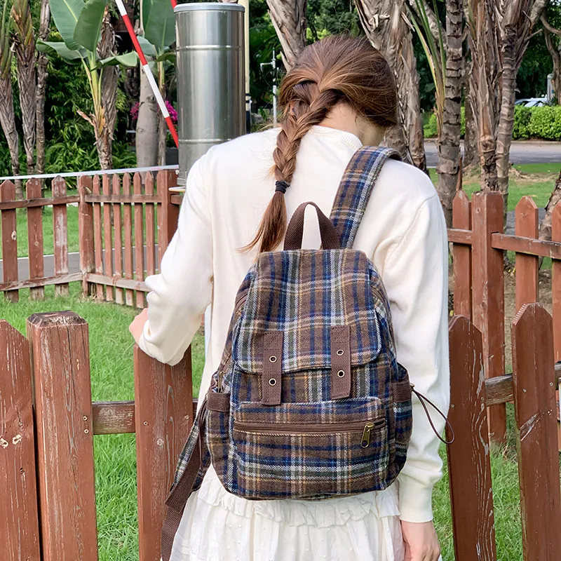 Debecca Woolen Backpack Unisex Green/Red/Khaki/Blue-16