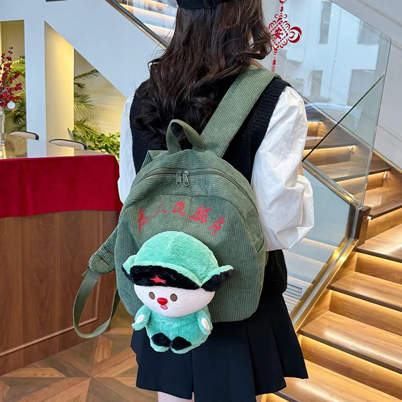 Debecca Strips Backpack Regular Unisex Green-5