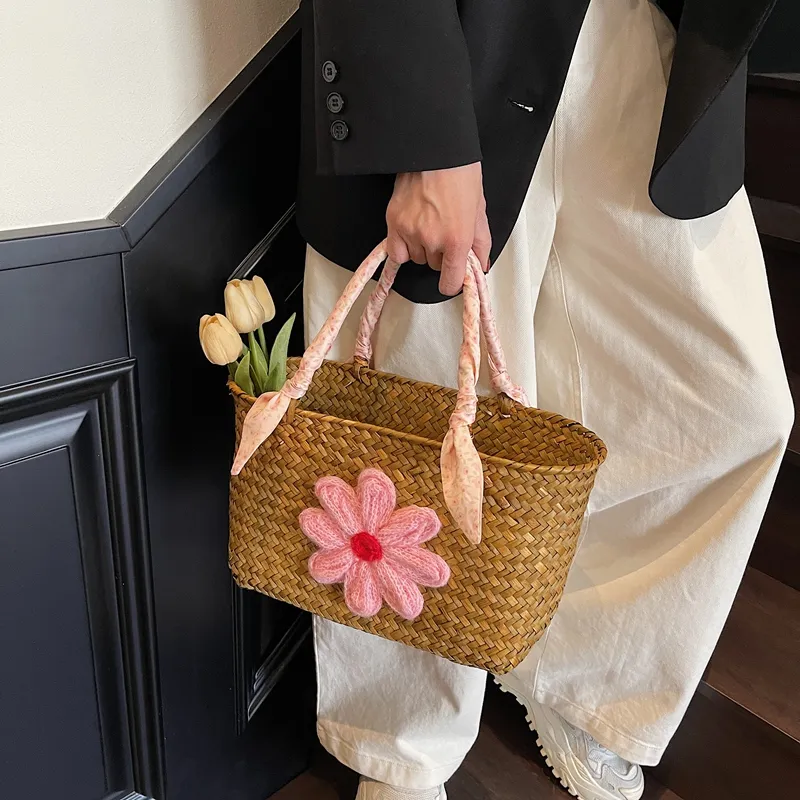 Debecca Straw Woven Handbag Women's Multicolor-11