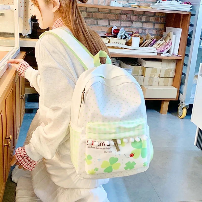 Debecca Nylon Fabric Backpack Women's Green-2
