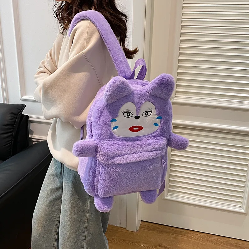 Debecca Plush Backpack Regular Women's Purple-4