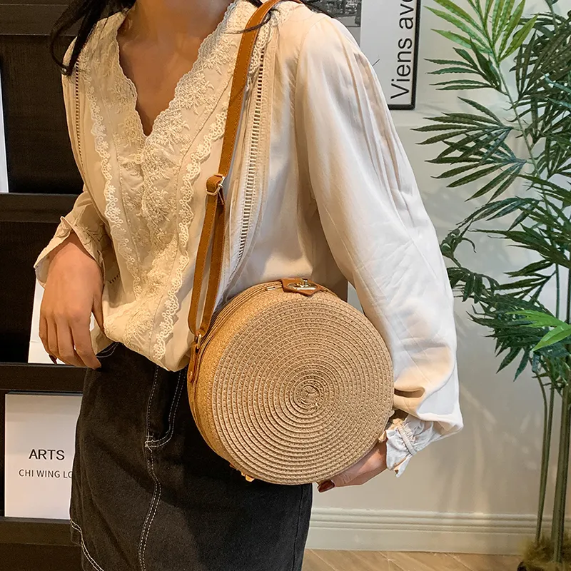 Debecca Straw Woven Crossbody Bag Regular Women's Multicolor-7