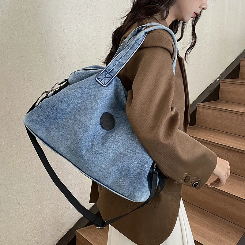 Debecca Denim One Shoulder Handbag Women's Blue/Black-3