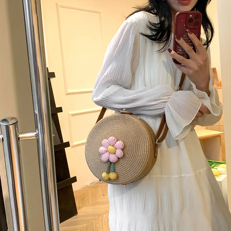 Debecca Straw Woven Crossbody Bag Regular Women's Multicolor-4