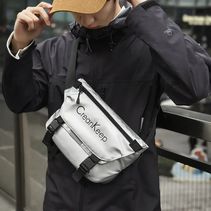 Debecca PU Sling Bag Men's Black/Silver-3