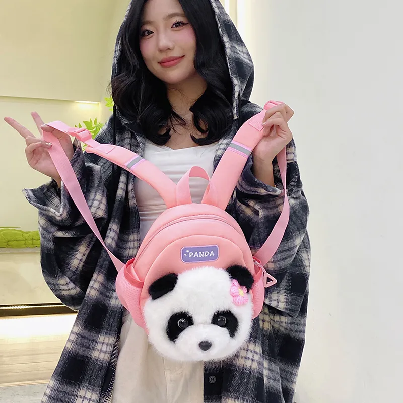 Debecca Plush Patchwork Backpack Large Size Women's Multicolor-14