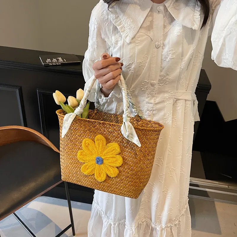 Debecca Straw Woven Handbag Women's Multicolor-2