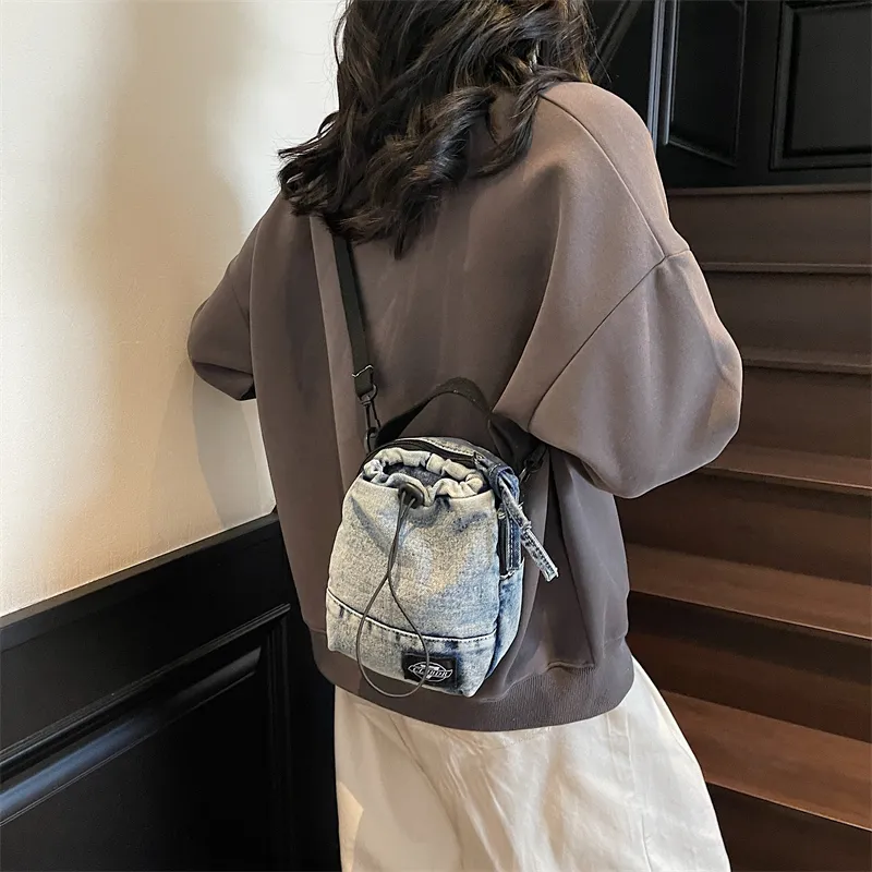Debecca Denim Shoulder Bag, Crossbody Bag, Handbag Regular Unisex Multicolor-6