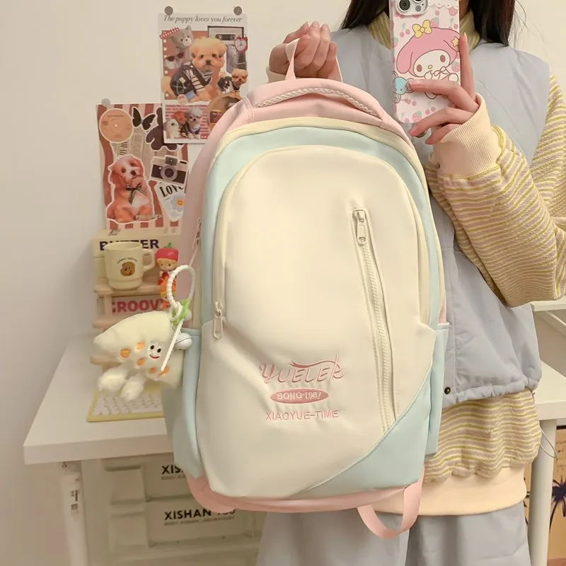 Debecca Composite Cloth Backpack Large Size Unisex Multicolor-3