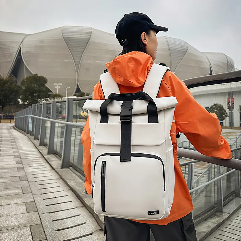 Debecca Laminated Oxford Cloth Backpack Unisex Multicolor-6