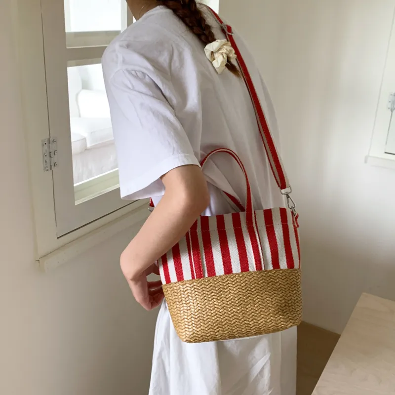 Debecca Canvas Handbag Regular Women's Blue/Red-8