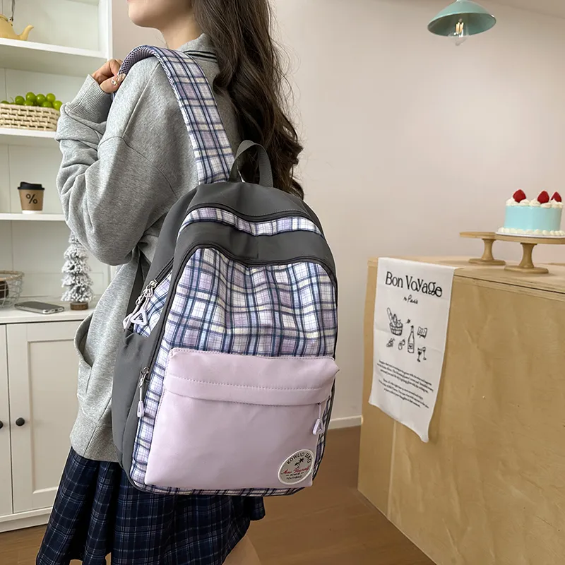 Debecca Nylon Backpack Large Size Unisex Multicolor-7