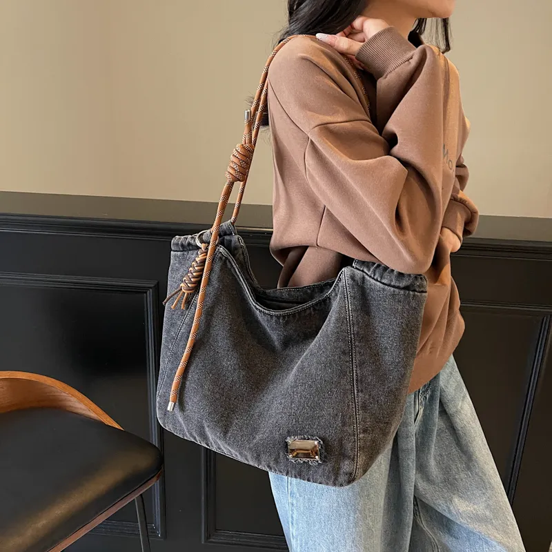 Debecca Denim Shoulder Bag Women's Multicolor-5