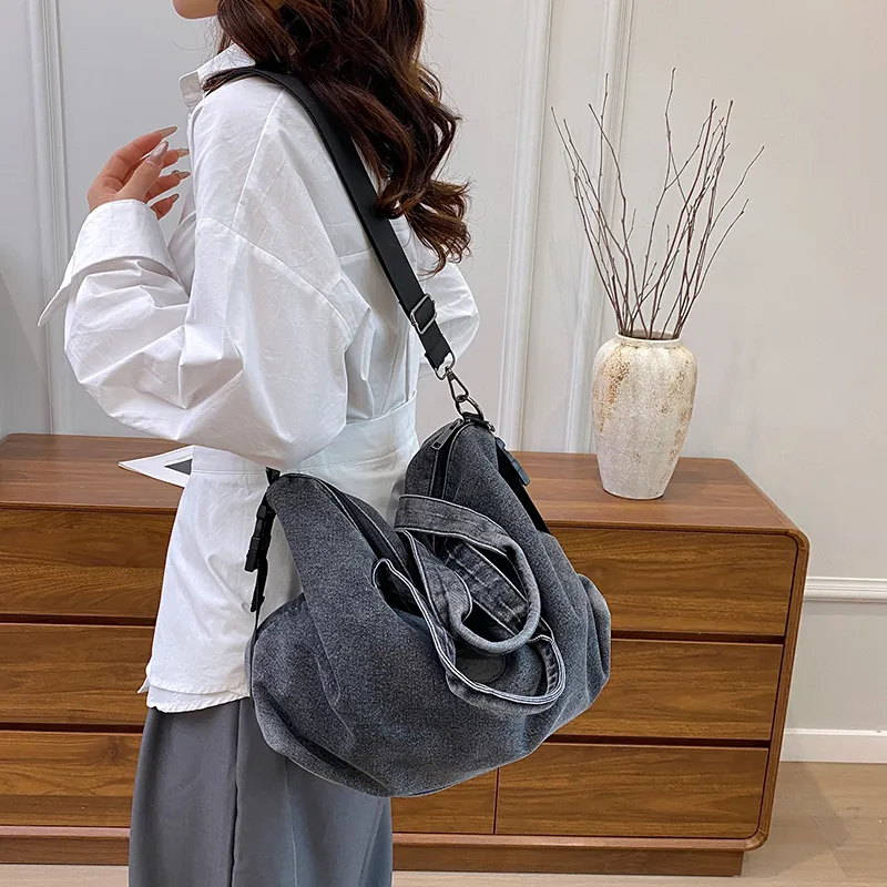 Debecca Denim One Shoulder Handbag Women's Blue/Black-9