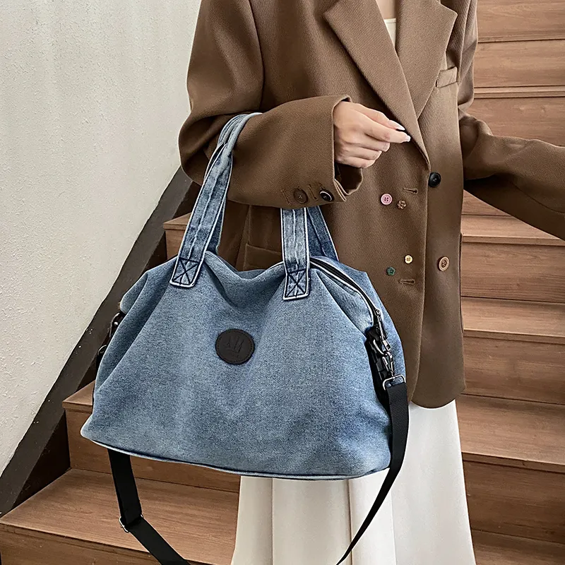 Debecca Denim One Shoulder Handbag Women's Blue/Black-1