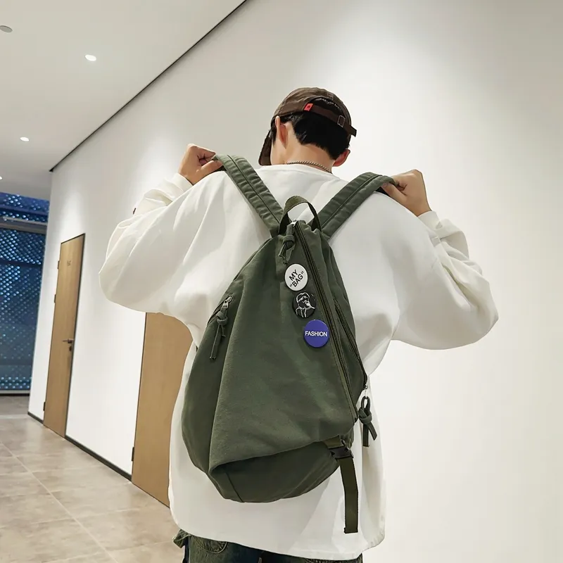 Debecca Canvas Canvas Bag Backpack Large Size Unisex Multicolor-7