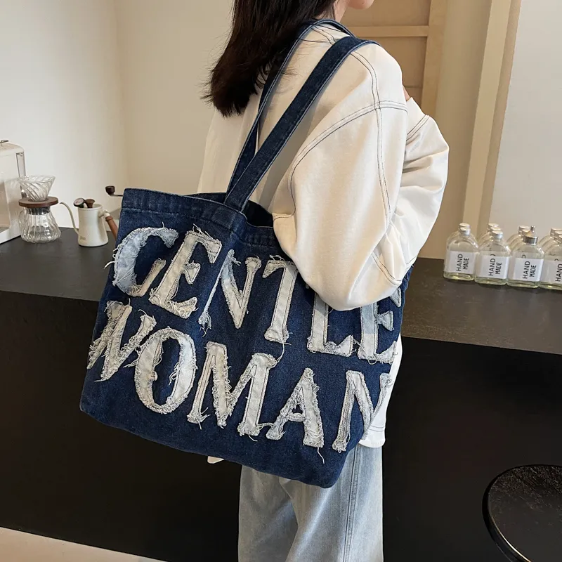 Debecca Denim Shoulder Bag Regular Women's Ecru/Blue-2