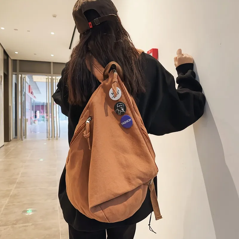 Debecca Canvas Canvas Bag Backpack Large Size Unisex Multicolor-2