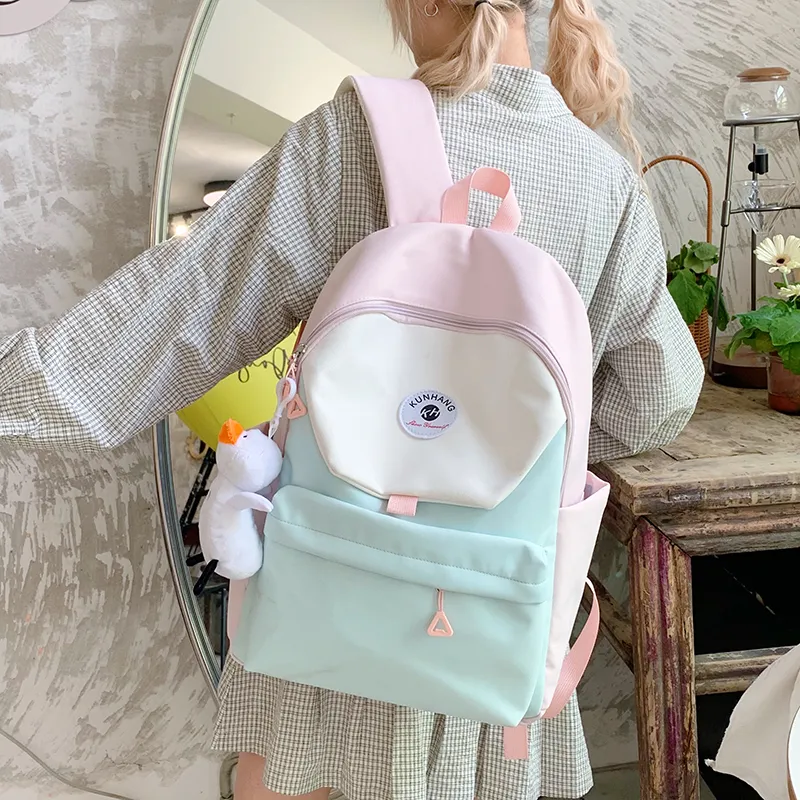 Debecca Nylon Fabric Backpack Unisex Multicolor-1