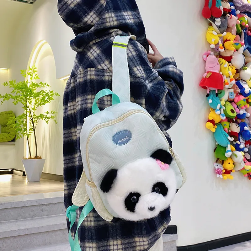 Debecca Plush Patchwork Backpack Large Size Women's Multicolor-3