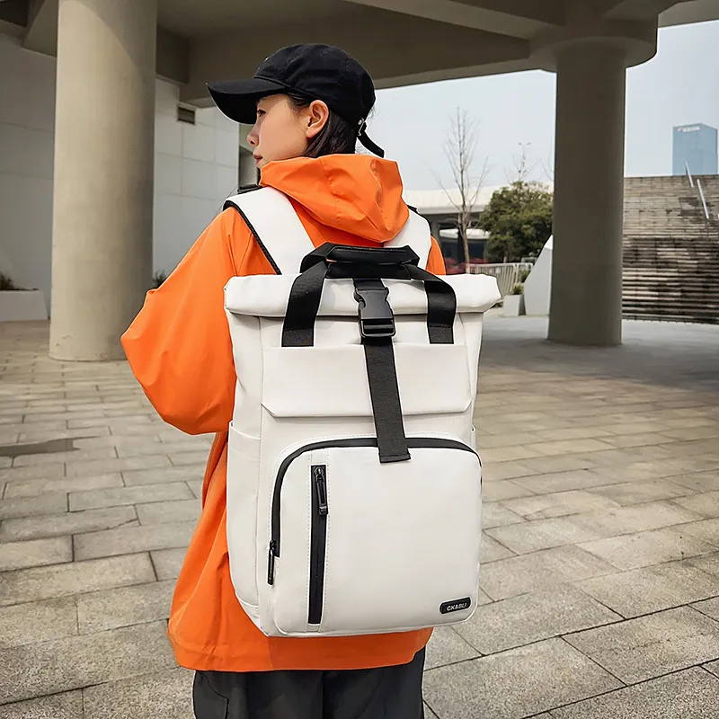 Debecca Laminated Oxford Cloth Backpack Unisex Multicolor-5