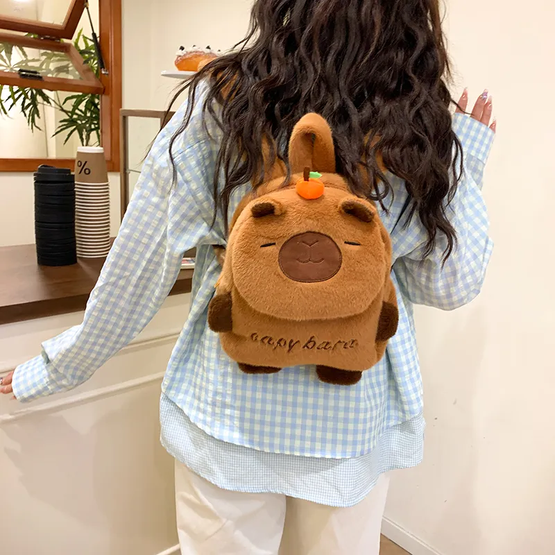 Debecca Plush Backpack Women's Brown-2